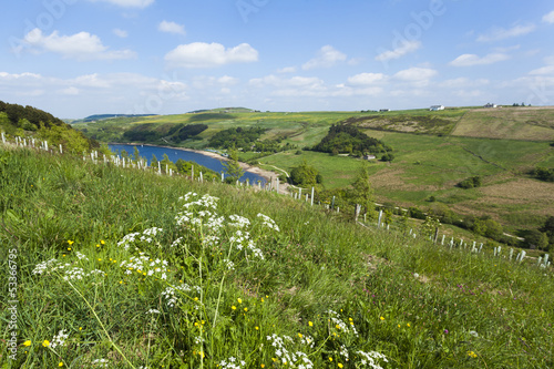 Overlooking Scammonden Dam in the rugged rural Yorkshire Moorlan
