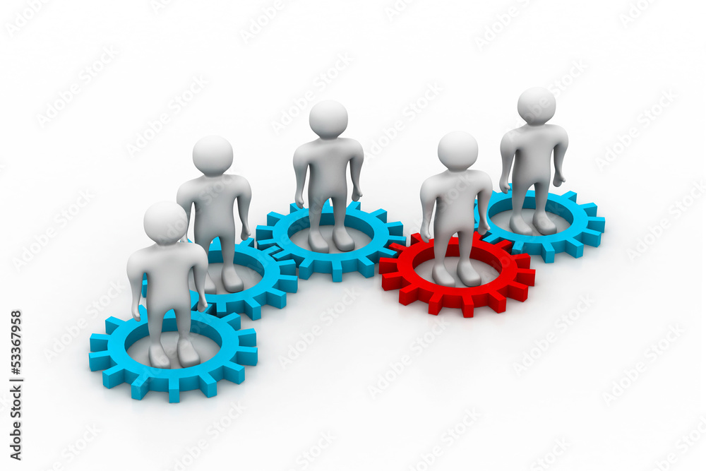 Several people inside gears. teamwork and synergy Several people inside gears. teamwork and synergy