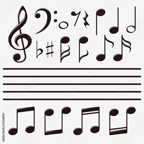 Vector icons set music note