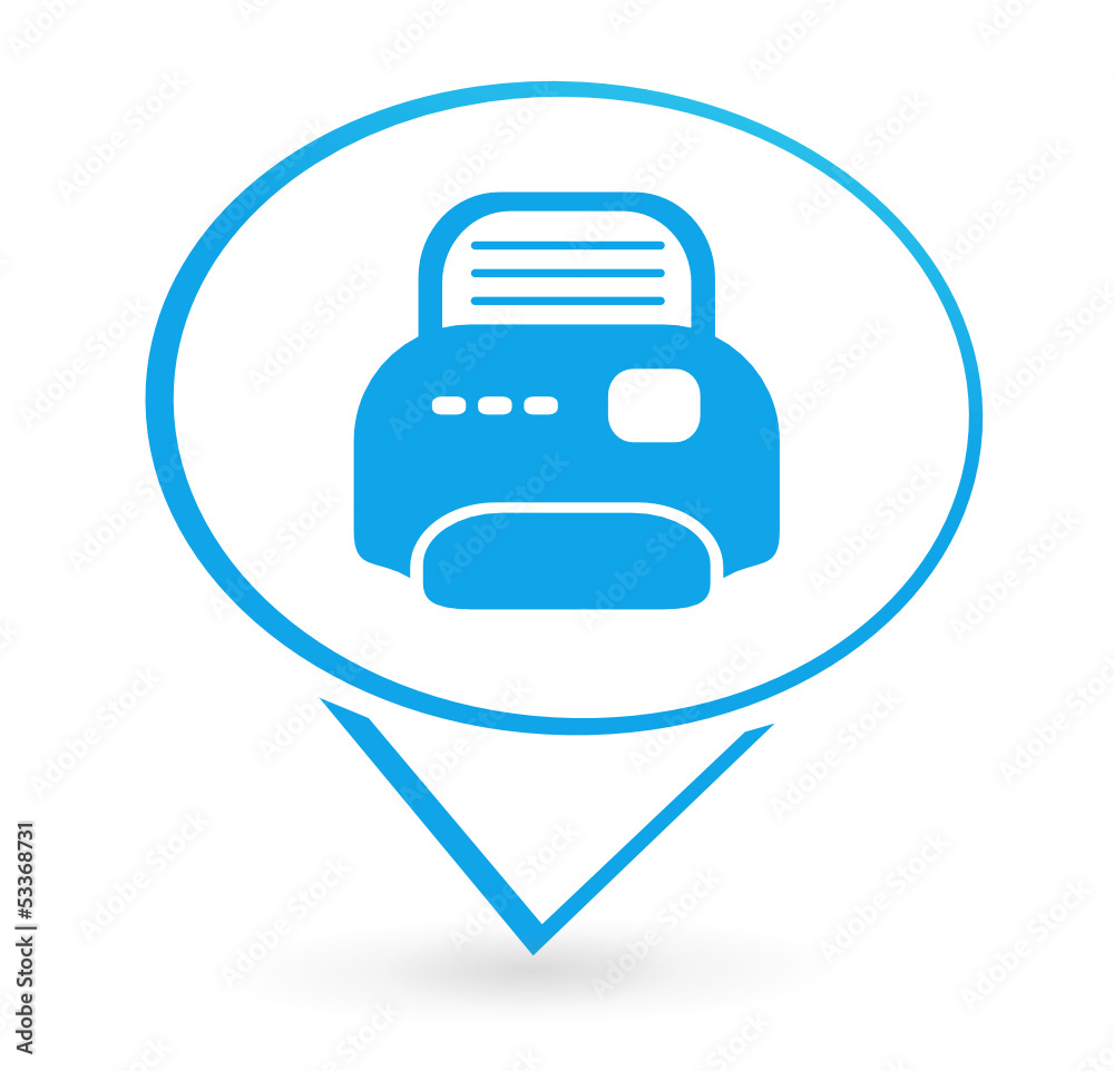 imprimante sur signet bleu