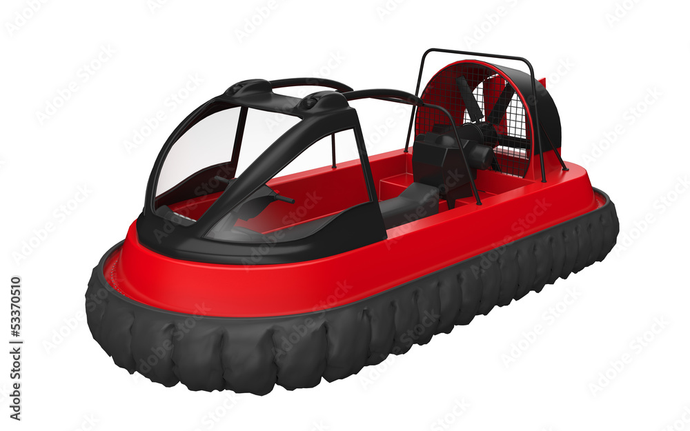 Fototapeta premium Red Hovercraft Isolated