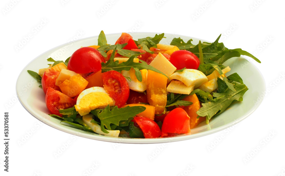 Salad isolated on white. Clipping path included.