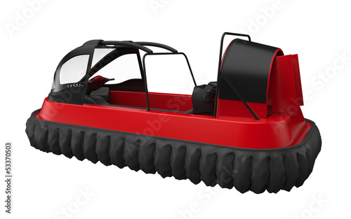 Bilde på lerret Red Hovercraft Isolated