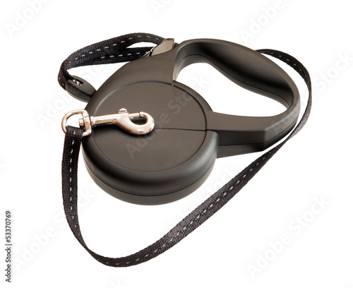 Retractable leash for dog isolated on white background