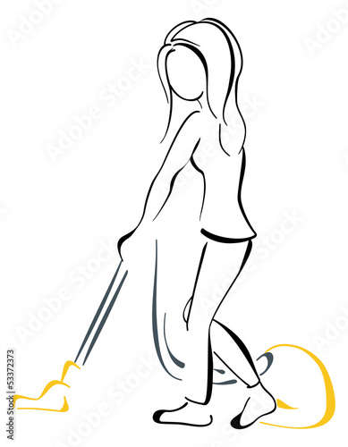 Vacuuming at house