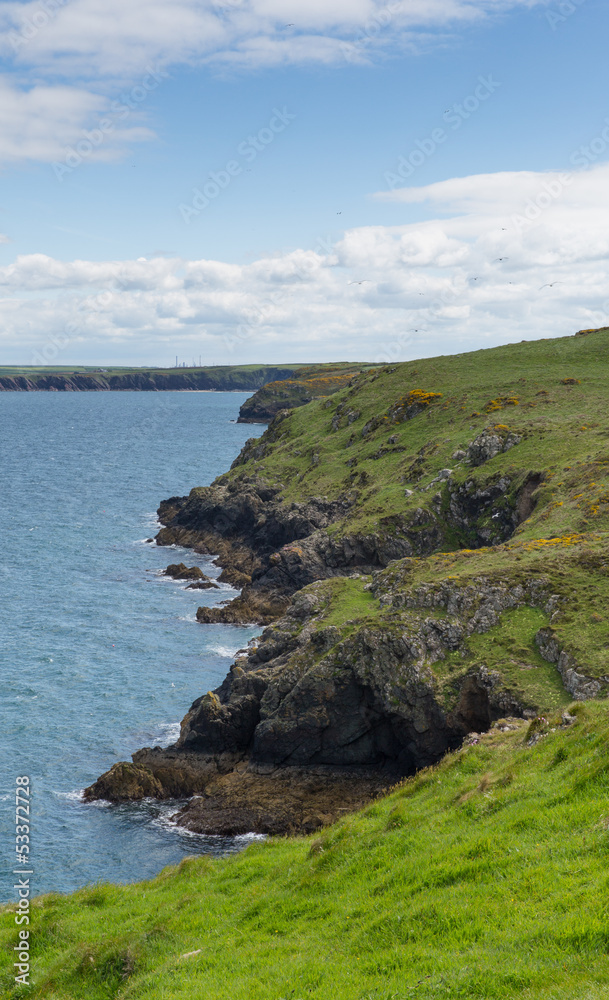 Marloes and St Brides bay West Wales coast near Skomer island