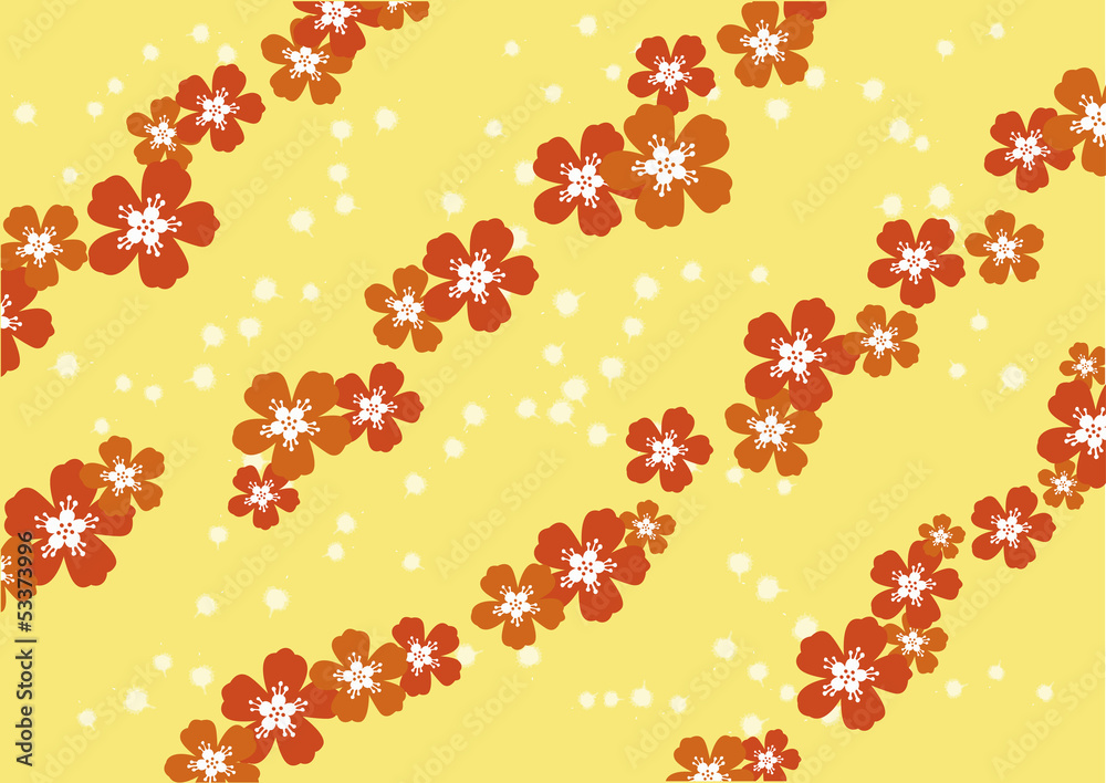 Vector of seamless pattern with Orange flowers Vector of seamless pattern with Orange flowers