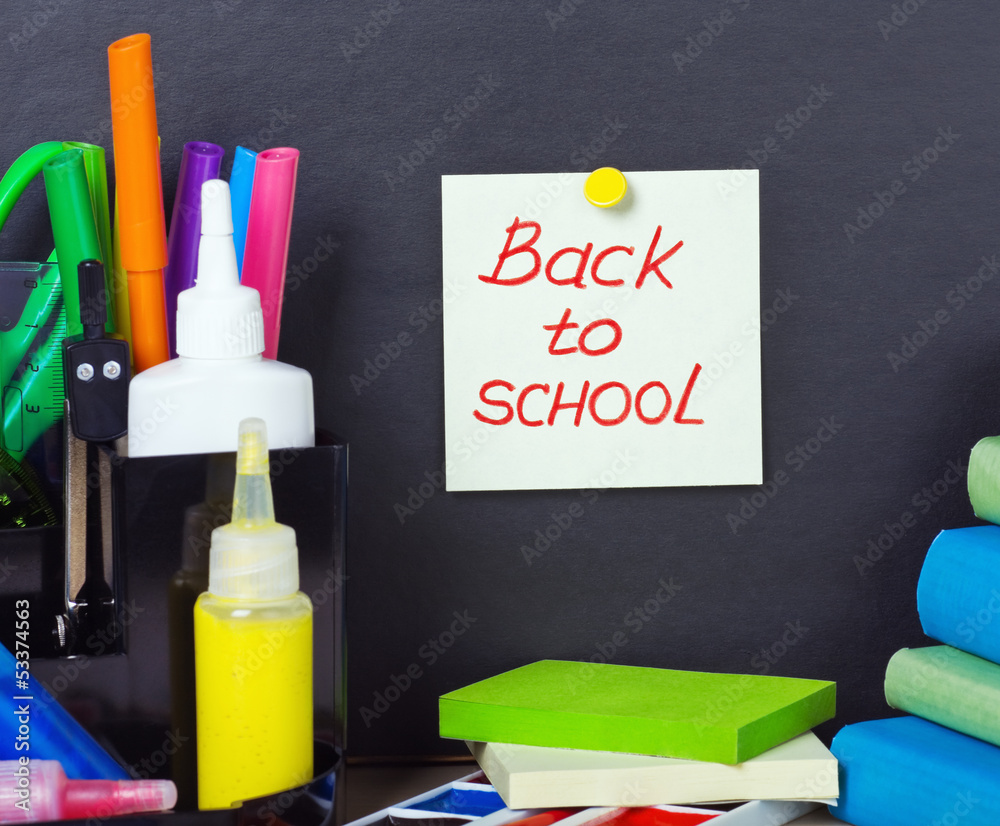 sticker on the blackboard back to school sticker on the blackboard back to school