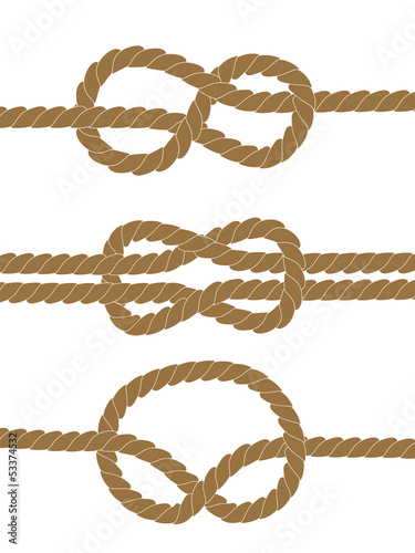 Nautical brown knots on whi...