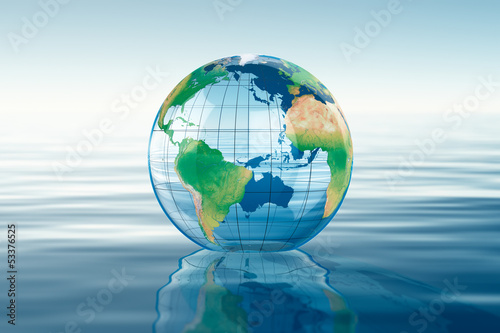 Globe in a water