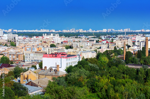 Kiev, Ukraine. View of the Podol and left-bank areas