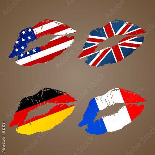 german french usa uk lips