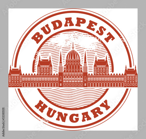 Photography Grunge rubber stamp with words Budapest, Hungary inside, vector