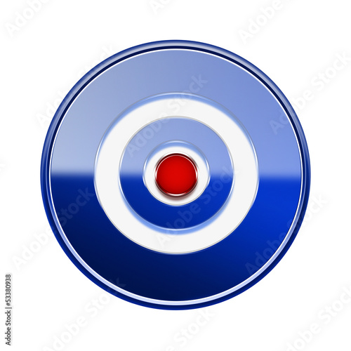 Free Download Record icon glossy blue, isolated on white background - GFXLoad