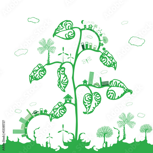 Plant with Eco simbols