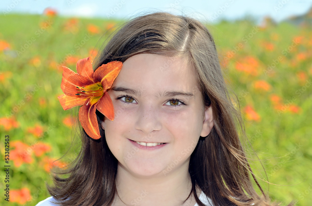 Beautiful Girl with Flower Beautiful Girl with Flower