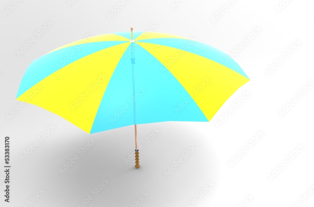 Beach umbrella isolated on white background