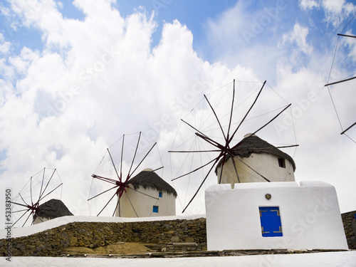 The Windmills of the Island of Mykonos in Greece