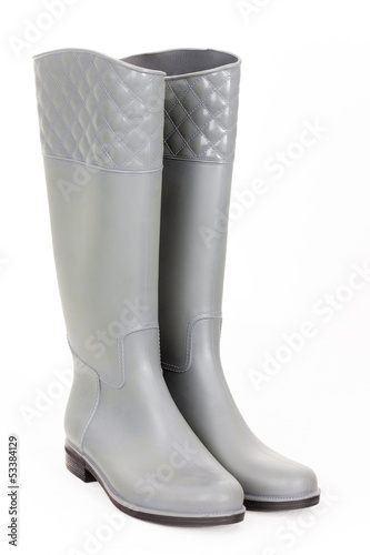 gray rubber boots