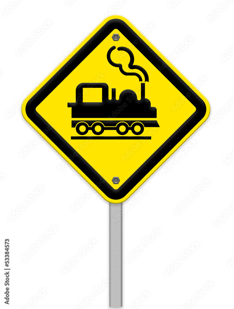 Railroad Level Crossing Sign Without Barrier Or Gate Ahead The R Stock Illustration Adobe Stock