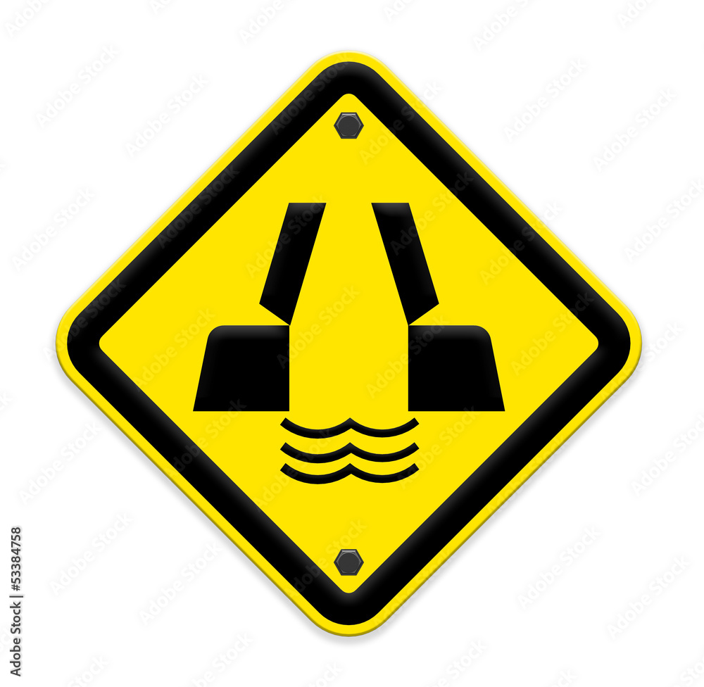 opening or swing bridge ahead in yellow background sign ,part of opening or swing bridge ahead in yellow background sign ,part of