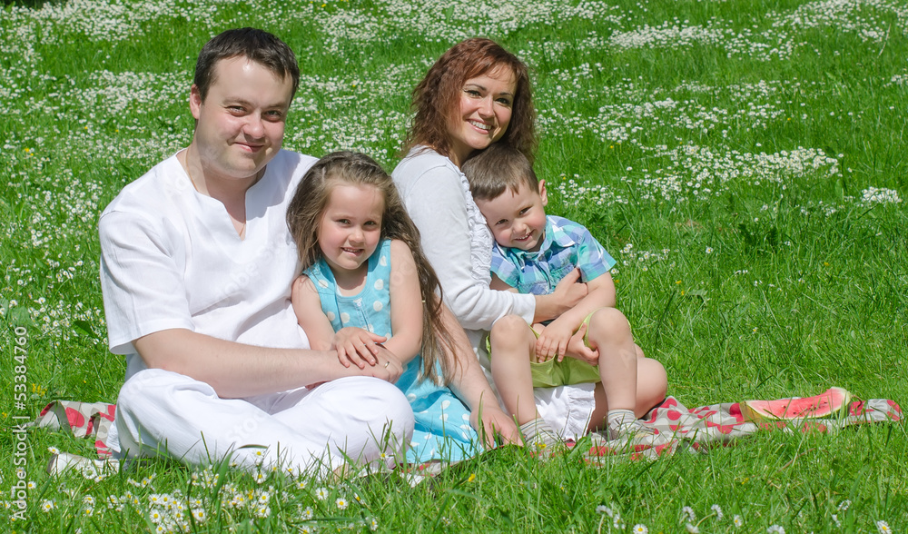 Happy family have picnic in the park Happy family have picnic in the park