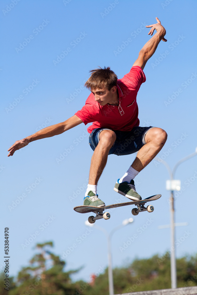jump on skateboard Photos | Adobe Stock