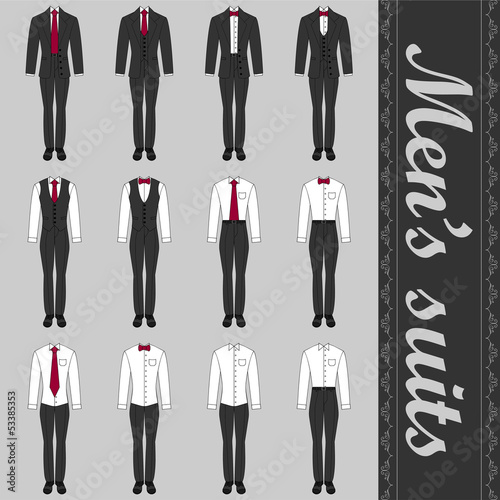 Set of various men's suits