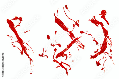 Bracket and slash sign painted red