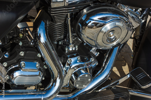 shiny nickel plated metal mechanism the motorcycle