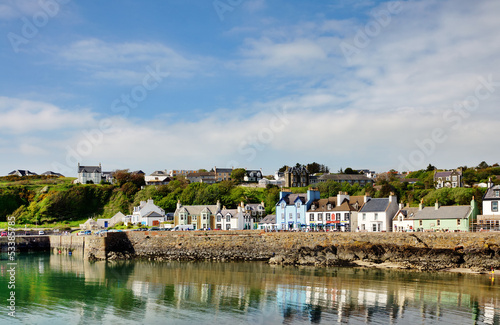Painted houses lining Portpatrick harbour © Kevin Eaves