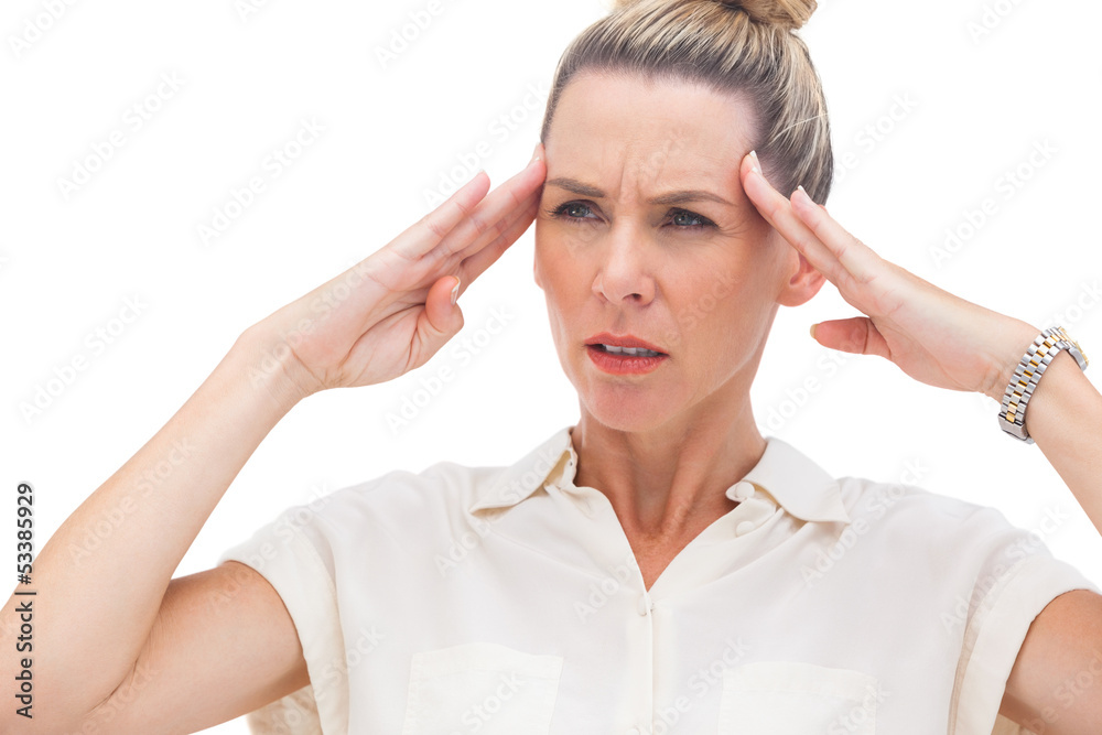 Businesswoman with migraine Businesswoman with migraine
