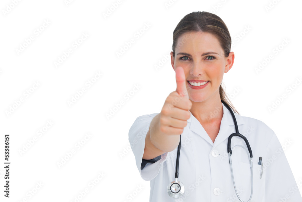 Happy nurse giving thumbs up Happy nurse giving thumbs up