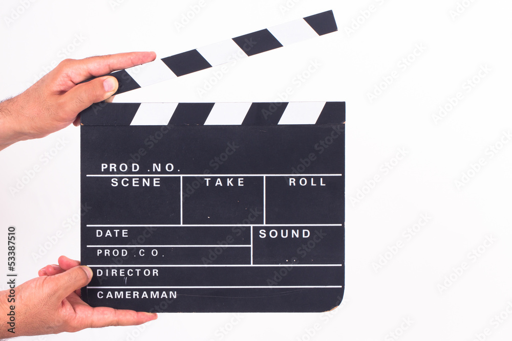 Hand Holding Clapper Board