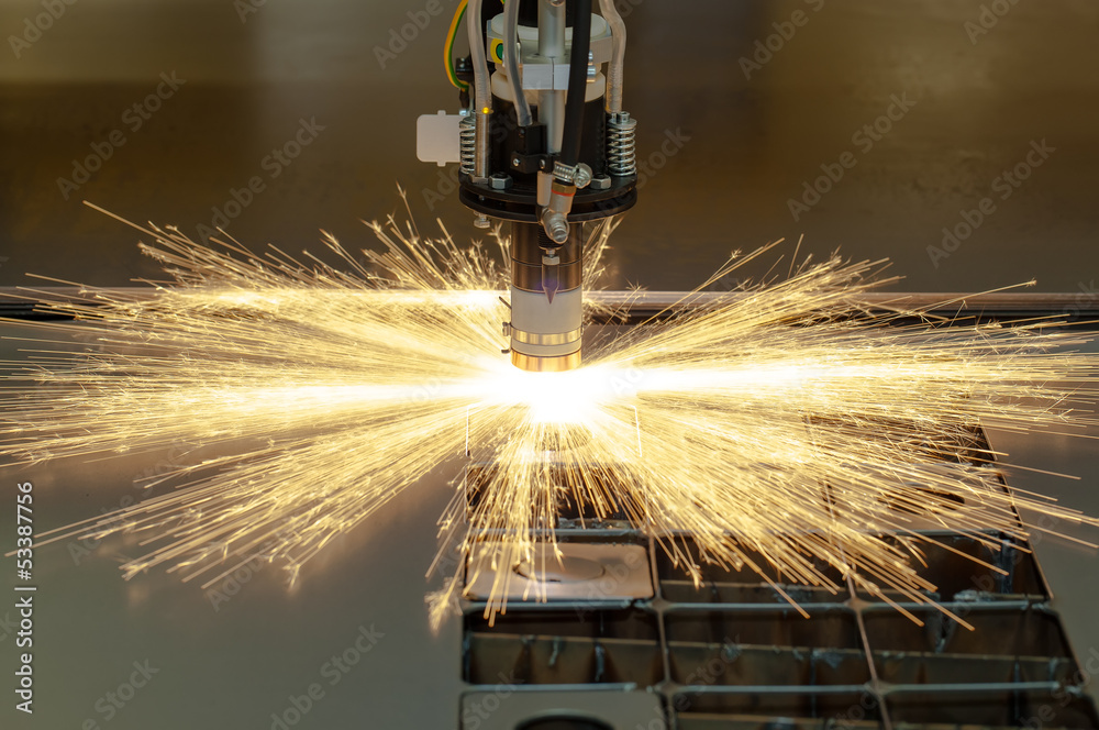 Plasma cutting metalwork industry machine - obrazy, fototapety, plakaty 