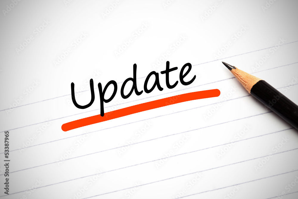 Update written on a notepad Update written on a notepad