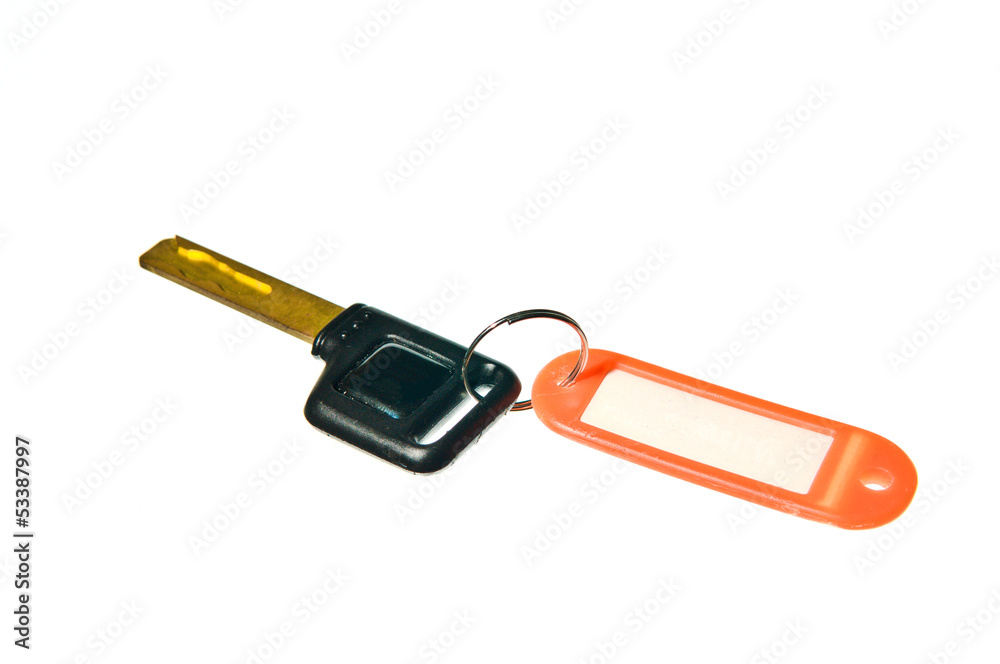 old key attached to a plastic keychain old key attached to a plastic keychain