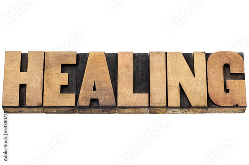 healing word in wood type