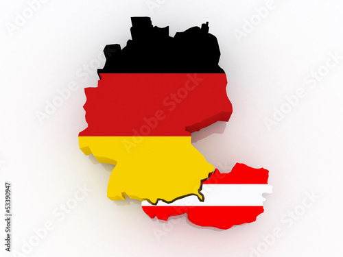 Map of Germany and Austria.