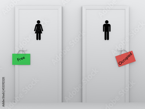 toilets occupied and free