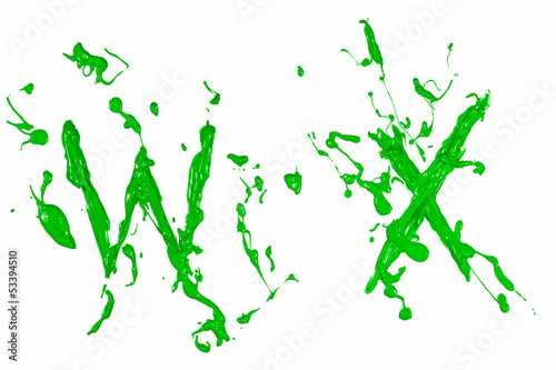 W and x painted green