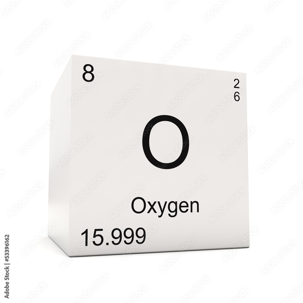 Cube of Oxygen - element of the periodic table Cube of Oxygen - element of the periodic table