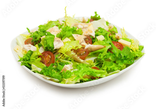 mediterranean salad over white background