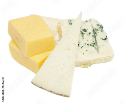 cheese set isolated on white background