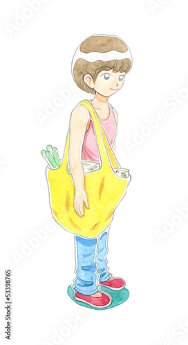 エコバックを持つ女性