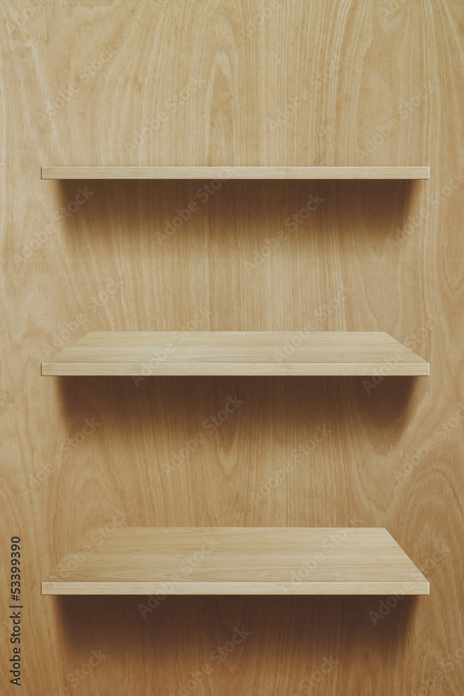 Empty wood shelf Empty wood shelf