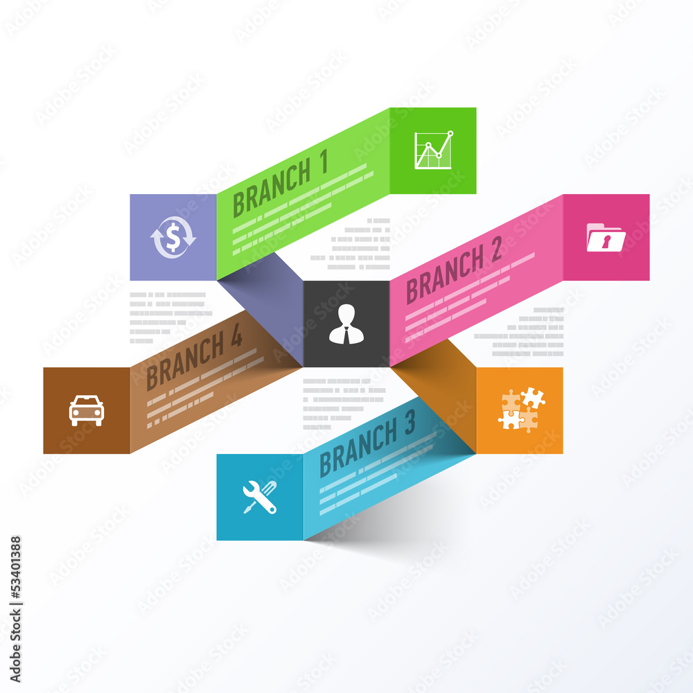 Abstract business branches infographics template Abstract business branches infographics template