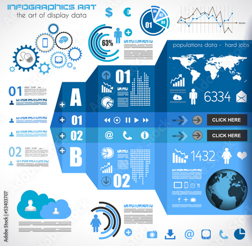 Infographic elements - set of paper tags,