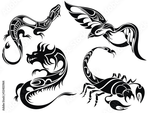 Tattoo design of animals
