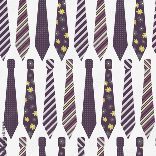 Seamless pattern with various beautiful ties